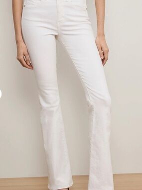 Veronica Beard Beverly White Skinny Flare Jeans